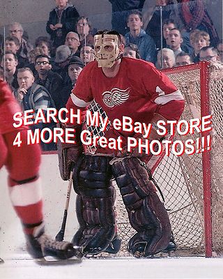 Detroit RED WINGS Terry SAWCHUK #1 WATCHES The PLAY Custom LAB 8X10 CRUSTY MASK!
