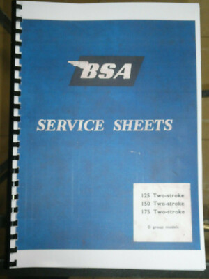 BSA D group Bantum service sheets workshop manual