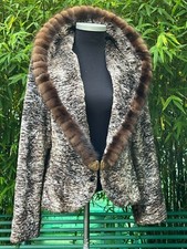 Cache Moda Faux Fur Jacket Customised With Real Sable Fur & 1950s Buckle S / M