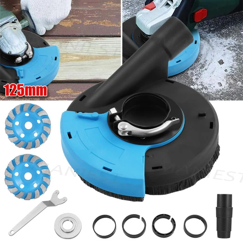Absaughaube für Winkelschleifer + 2 x Diamantschleiftopf Ø 125 mm Estrich Beton