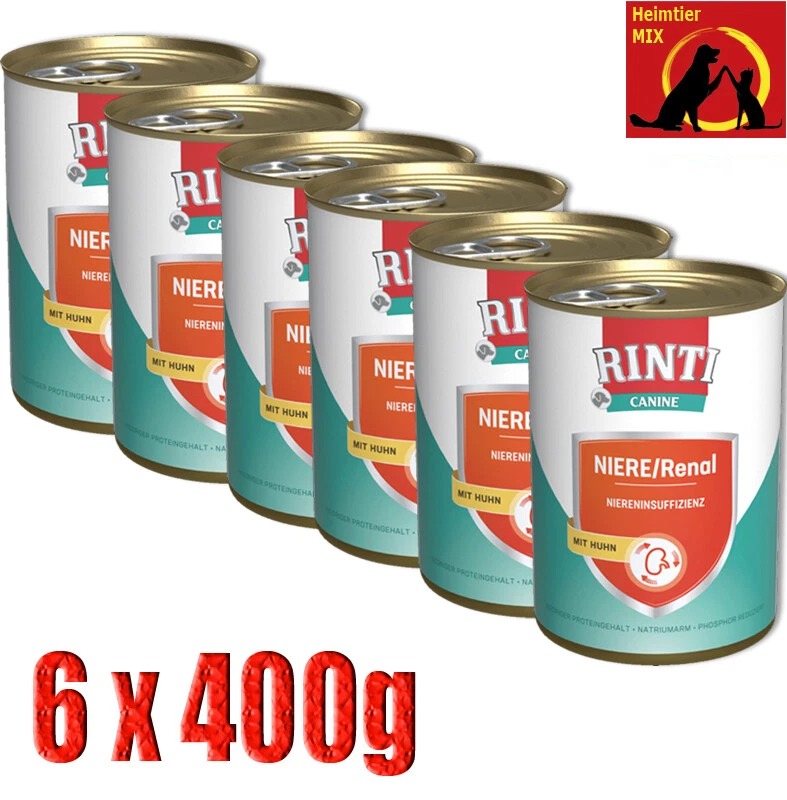 Rinti Canine Niere Renal Huhn 6x400g Diätfutter Unterstützung der Nierenfunktion