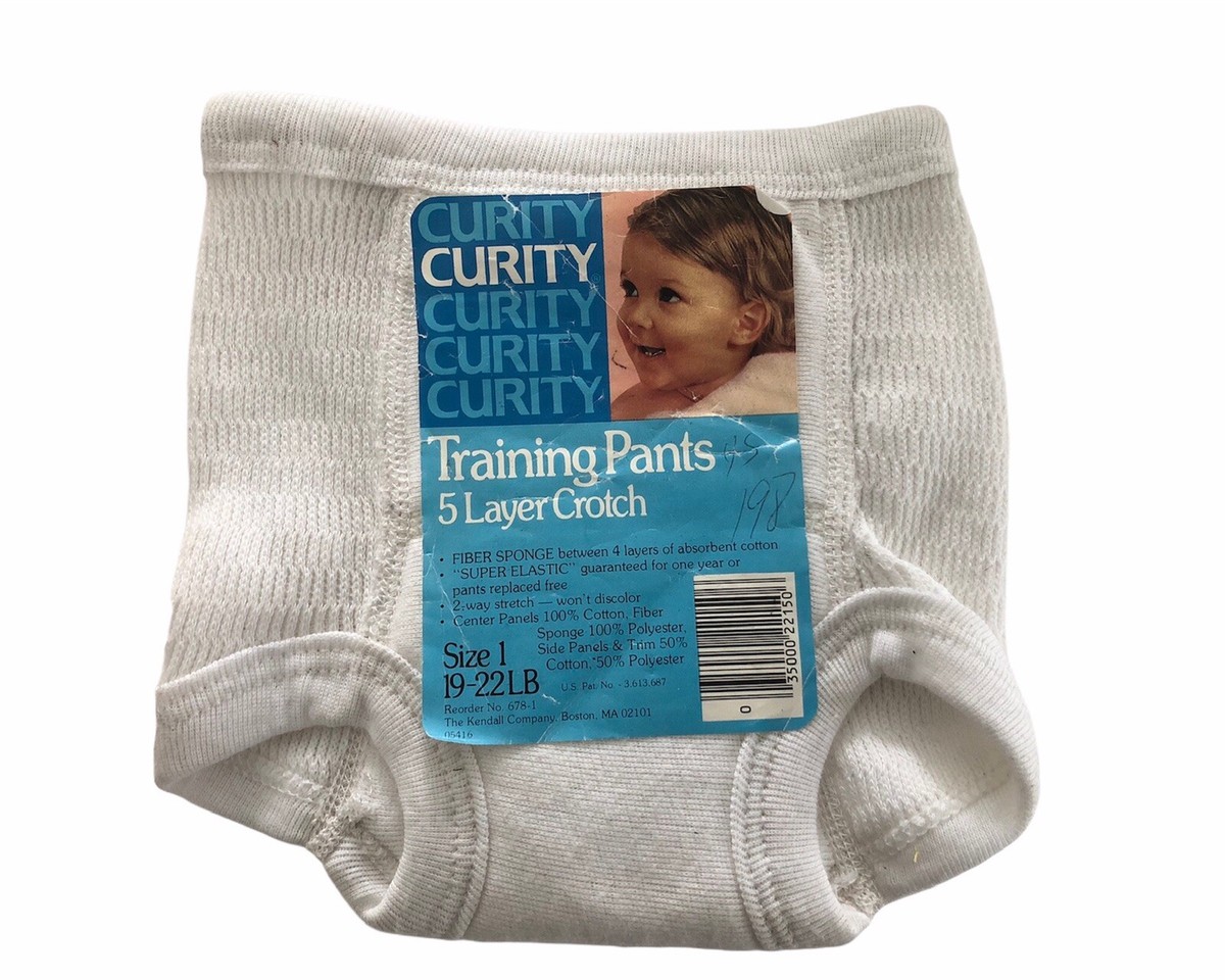 vintage curity training pants baby toddler size 1 (19-22 lbs