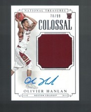 OLIVIER HANLAN 2015 National Treasures Collegiate AUTO JERSEY #78/99 Colossal RC