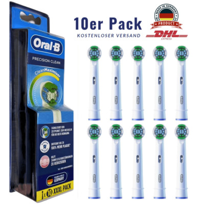 10 Stück,Oral-B Ersatzköpfe für Precision Clean Zahnbürste Weiß , Neu EB20RB-FGT