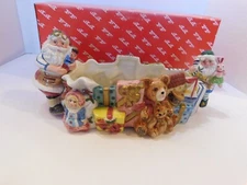 Fitz and Floyd Ceramic Santa's Magic Workshop Holiday Tidbit Dish Orig Box