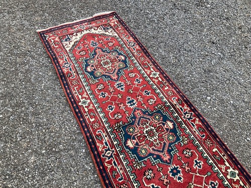 Heriz Serapi Läufer 2’6” x 13’11” Wolle Tribal Handgeknüpft Orientteppich - Bild 7 von 17