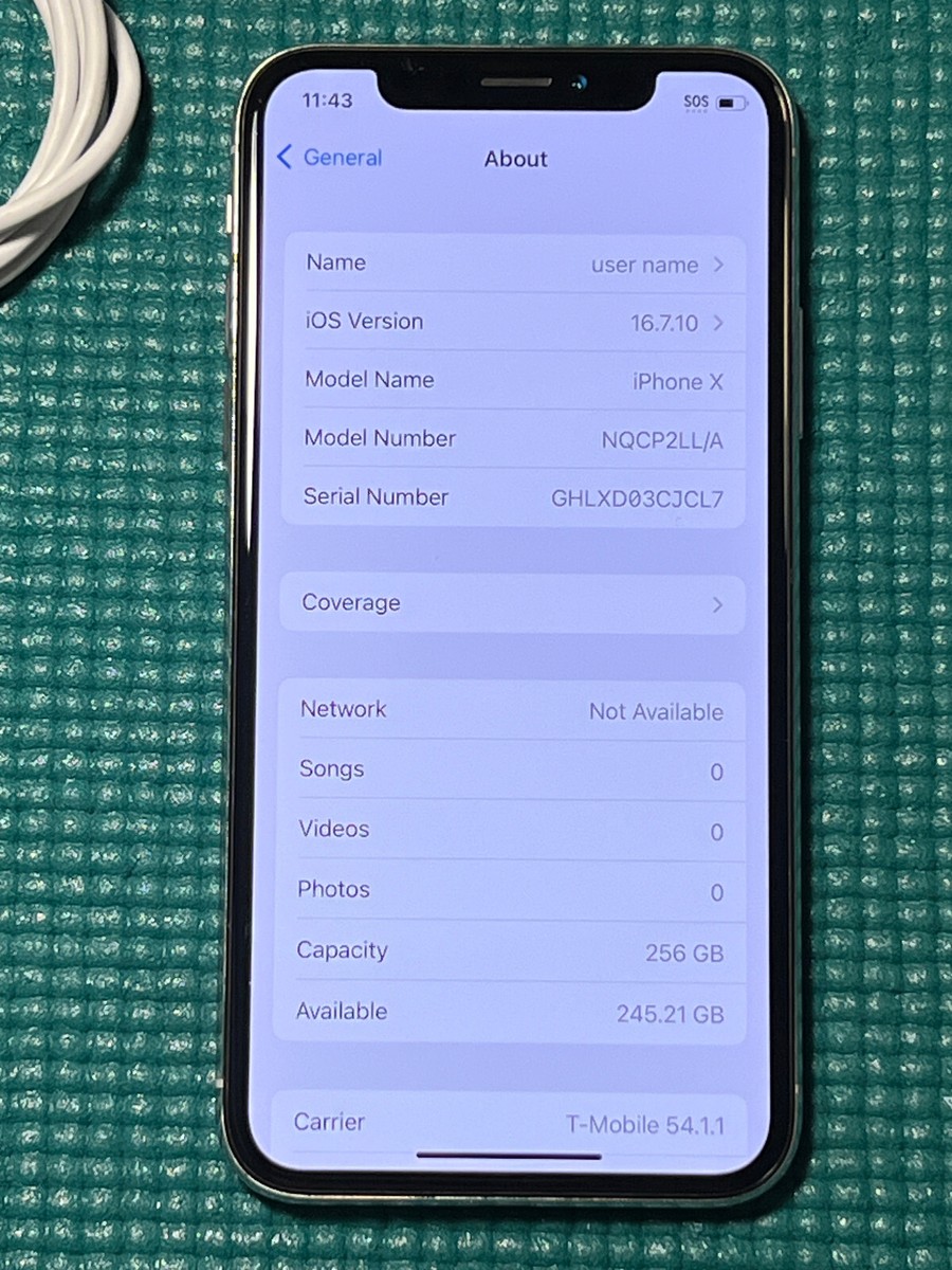Apple iPhone X - 256GB - Silver (Unlocked) A1865 (CDMA + GSM) | eBay