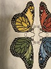 Butterflies Counted cross stitched finished picture Approx 13”X 11.5” Unframed — photo 2
