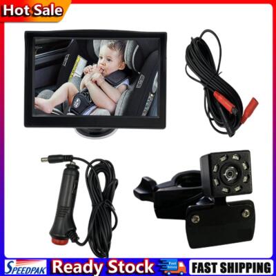 5 Inch Car Baby Monitor HD Car Baby Camera 8 LED Baby Car Mirror IP68 Waterproof