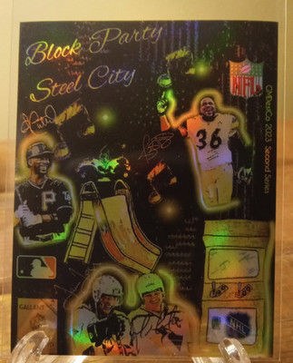 Jaromir Jagr Mario Lemieux Jerome Bettis Holo Block Party /25  SSP LAST ONE