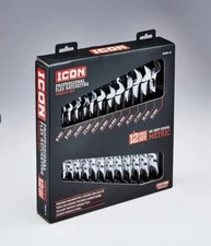 ICON Professional Flex-Head Metric Ratcheting Combination Wrench, 12-Piece