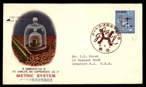 Mayfairstamps Japan FDC 1959 Measuring Cylinder Scale Metric System First Day Co