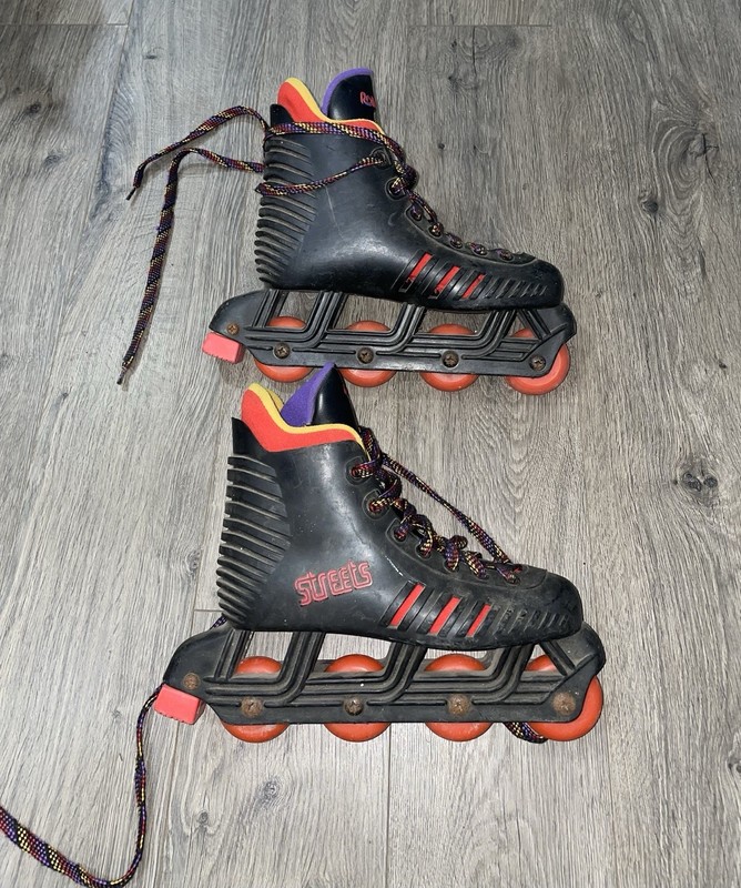 Vintage Streets Roller Derby Inline Roller Blades Size 3 - Black/Orange