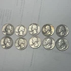 10 silver washington quarters Circulated