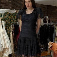 valentino structured drop waist minidress