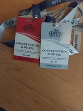 2 x OPEN CHAMPIONSHIP CONTRACTOR BADGES