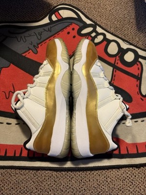 Air Jordan 11 Retro Low Closing Ceremony Sneakers Gold/White, Size 8 No Box