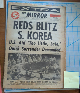 The Mirror Los Angeles Newspaper 32 pages June, 26 1950 korean war