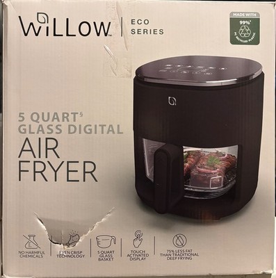 Willow 5-Qt Glass Digital Air Fryer W/ Touch-Screen, 1500 W, Black
