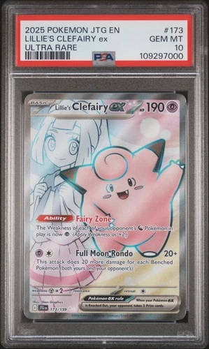 2025 POKEMON JTG EN-JOURNEY TOGETHER ULTRA RARE #173 LILLIE'S CLEFAIRY EX PSA 10