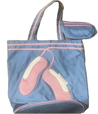 Vintage Dance Ballet Costume Cosmetic Bag Pink Blue 1980s 80s