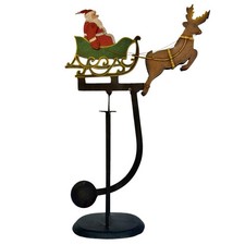 Christmas Santa Sleigh Kinetic Sculpture Folk Art Antique Balance Toy Inspired