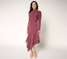 Me by Jennie Garth Regular Asymmetrical City Midi Dress Blackberry XL Used