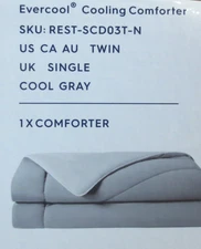 REST Evercool Cooling Comforter, Twin/Twin XL, Blanket - COOL GRAY
