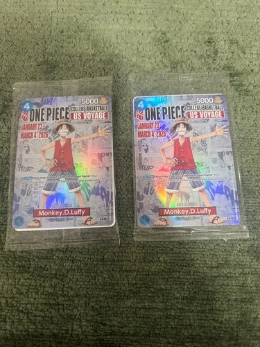 One Piece Monkey D. Luffy US Voyage College Basketball Promo Cards SEALED