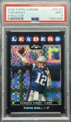 2008 TOPPS CHROME TOM BRADY XFRACTOR #TC121 PSA MINT 9