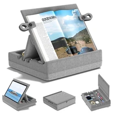 Book Stand for Reading with Storage Multi-Angle Adjustable Tablet Pillow Holder