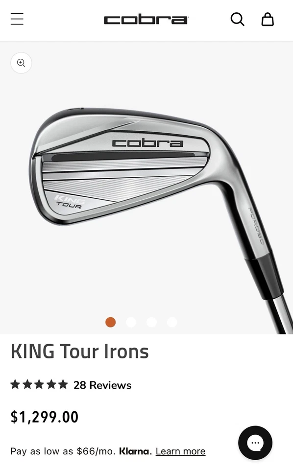 Cobra Tour King Men’s Golf Clubs, Project X, Chrome, Iron Set, Professional Set - Image 2 of 4