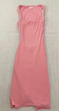Superdown Bodycon Dress Womens M Pink Ribbed Midi Sleeveless Cut Out Back Slit