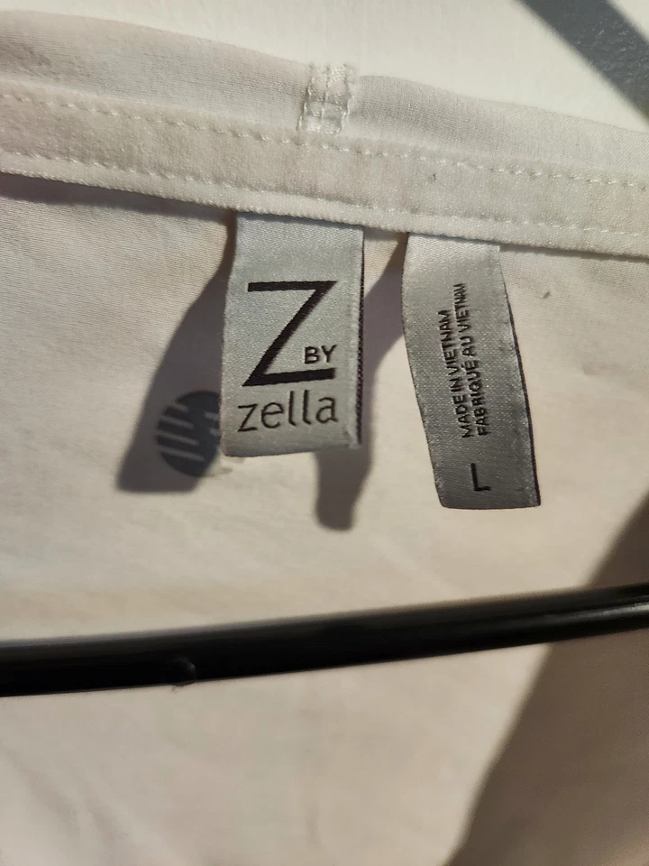 Chaqueta para mujer Z by Zella blanca con bolsillo cremallera completa viaje activo talla L Foto 4 de 4