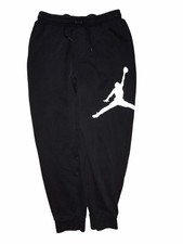 Nike Jordan Pants Mens M Fleece Jogger Sweatpants Jumpman Big Logo Black C74
