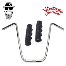 Original Lowrider 16" 22.2 D Handlebar Chrome 212 120mm Grips Solid/Black