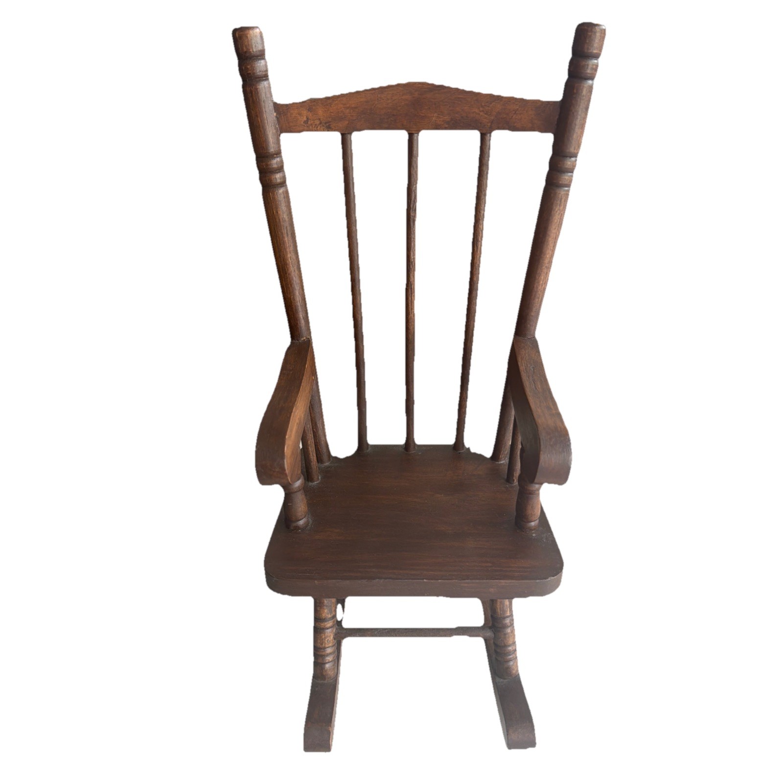 Vintage Doll Furniture Wooden Rocking Chair 15”