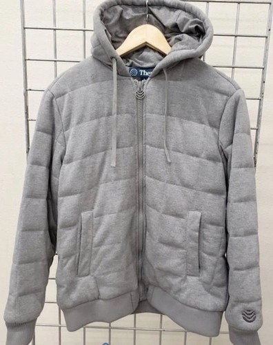 Thera Hoodie Weighted Blanket Jacket Small Gray Long Sleeve Full Zip 10lbs
