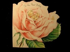 VINTAGE "TO THE NEW BABY " BABY GREETING CARD