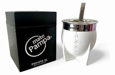 MATE PAMPA XL BLANCO CON BOMBILLA ARGENTINA