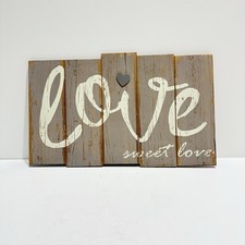 Rustic Love Sweet Love Wood Wall Sign 19x12 Farmhouse Wedding Home Decor