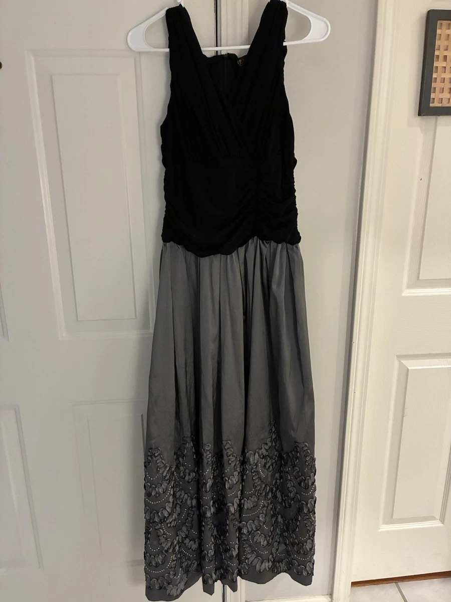 shimmer striped linen blend square neck midi dress STRIPED FLORAL SQUARE NECK MIDI DRESS main image 1