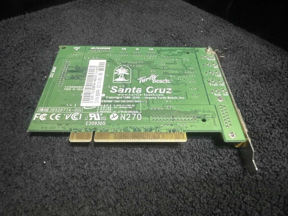 Turtle Beach Santa Cruz TB400-2541-02 PCI CS4630 Sound Card DP/N 38FRH - Image 2 of 4