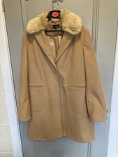 Women's CamelCoat with detachable Fur Collar Size 14 from Topshop