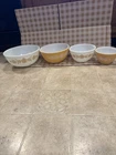 Pyrex Butterfly Gold Mixing Bowl Set of 4 Vintage 1970s