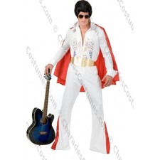 ROCK STAR - Elvis Look a Like Costume - White Adult XS