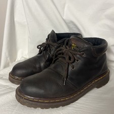 Dr Doc Martens 8057 Hiking Boots Men Sz 7 3-Eyelet Greasy Brown Vtg Y2K England