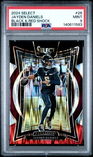 2024 PANINI SELECT BLACK & RED SHOCK #26 JAYDEN DANIELS PSA 9