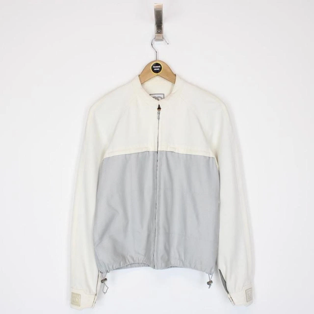 Vintage 90s Chanel Identification Grey and Cream Jacket