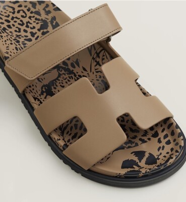 HERMES Chypre Sandals Slides Beige Argile, size 40